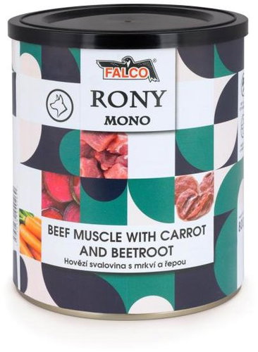 Sokol Falco Rony Mono Beef Muscle with Carrot and Beetroot 800 g - Canned Dog Food - Main image