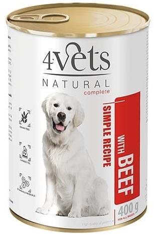 4Vets NATURAL SIMPLE RECIPE with beef 400g canned food for dogs - Canned Dog Food - Main image