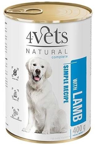 4Vets NATURAL SIMPLE RECIPE with lamb 400g canned for dogs - Canned Dog Food - Main image