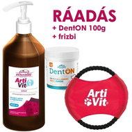 Vitar Veterinae Artivit szirup 1000 ml + DentOn 100 g + frizbi játék kutyáknak - Kutya izületvédő