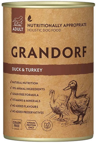 Grandorf Canned food for dogs Adult - Duck and turkey 400 g - Canned Dog Food - Main image