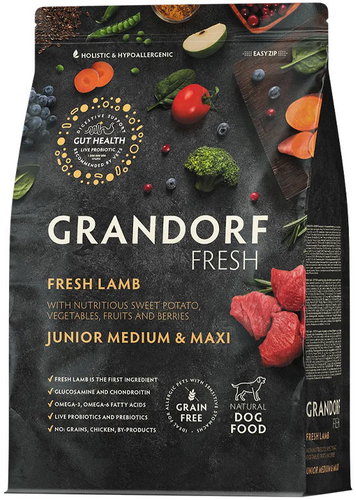 Grandorf FRESH granule pro psy Junior Medium & Maxi - Jehně 3 kg - Dog Kibble - Main image