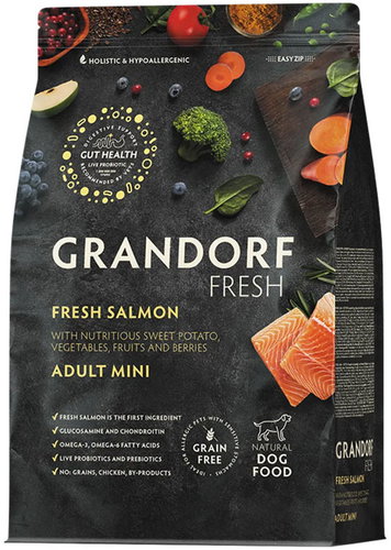 Grandorf FRESH granule pro psy Adult Mini - Losos 3 kg - Granuly pre psov - Hlavný obrázok