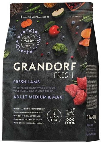 Grandorf FRESH granule pro psy Adult Medium & Maxi - Jehně 3 kg - Dog Kibble - Main image