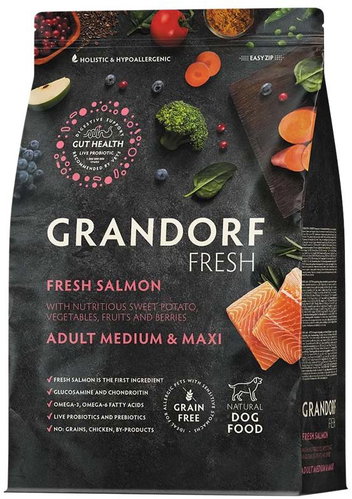 Grandorf FRESH granule pro psy Adult Medium & Maxi - Losos 3 kg - Dog Kibble - Main image