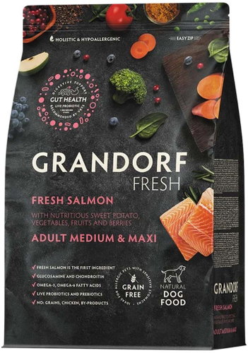 Grandorf FRESH granule pro psy Adult Medium & Maxi - Losos 10 kg - Dog Kibble - Main image