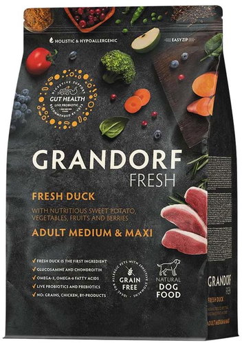 Grandorf FRESH Dog Granules Adult Medium & Maxi - Duck 10kg - Dog Kibble - Main image