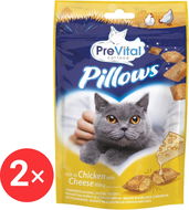 PreVital Pillows Polštářky s kuřecím plněné sýrem 2 × 60 g - Pamlsky pro kočky