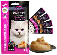 Fine Cat Exclusive krémová desiata pre mačky kačka & kura 4× 15 g - Maškrty pre mačky