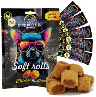 Fine Dog Mini Exclusive soft roll desiata pre psy kuracie s pečeňou 5 × 10 g - Maškrty pre psov