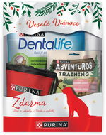 DENTALIFE Medium + Adventuros 2 × 115 g + sáček na pochoutky, vánoční balíček  - Pamlsky pro psy