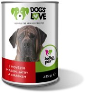 Dog's Love hovädzie s pečienkou a zeleninou 415 g - Konzerva pre psov