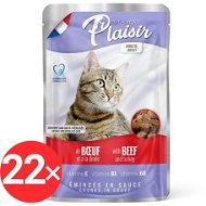 Plaisir Cat kapsička hovězí + krocan 22 × 100 g - Kapsička pro kočky