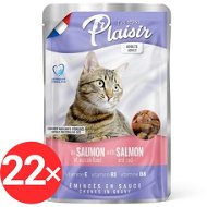 Plaisir Cat kapsička losos + treska 22 × 100 g - Kapsička pro kočky
