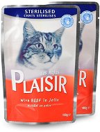 Plaisir Cat  Pouch for Sterilized Cats Beef in Jelly 22 × 100g - Cat Food Pouch