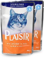Plaisir Sterilized Cat Pouch Chicken in Jelly 22 × 100g - Cat Food Pouch