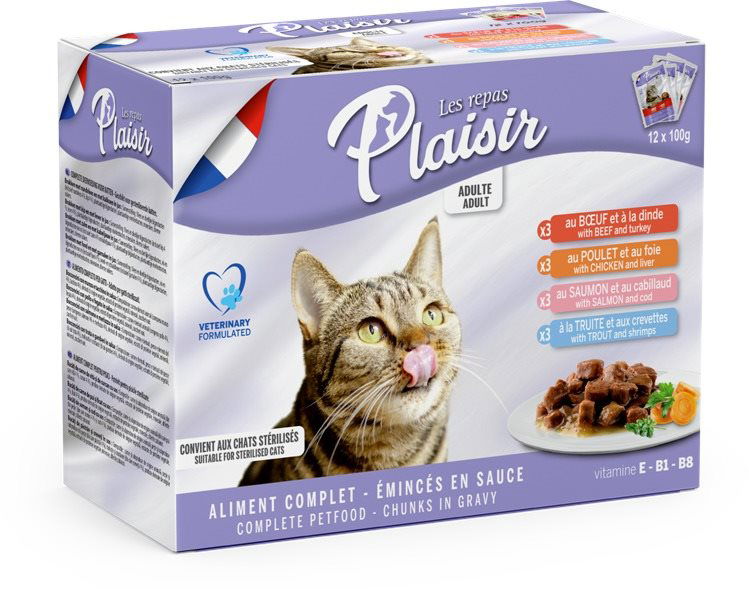 Plaisir Cat Pouches mix multipack 12 100g Cat Food Pouch alza.sk