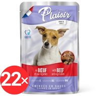 Plaisir Dog kapsička hovězí se zeleninou 22 × 100 g - Kapsička pro psy