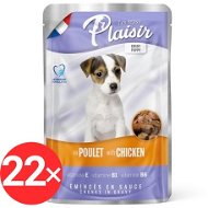 Plaisir Dog kapsička puppy pre šteniatka s kuracím 22 × 100 g - Kapsička pre psov