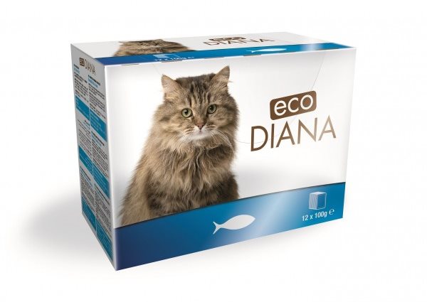 Eco Diana Cat Pouches Fish Pieces in Sauce 12 100g Cat Food