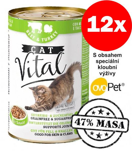 Cat Vital Canned Food for Cats 47 Beef Turkey 12 415g