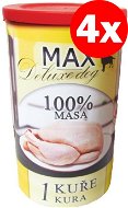 MAX deluxe 1 kuře 1200 g 4 ks - Konzerva pro psy