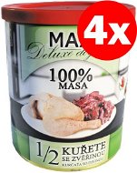 MAX Deluxe 1/2 Chicken with Game 800g, 4 pcs - Canned Dog Food