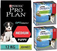 Pro Plan Medium Puppy Optidigest lamb 12 kg + Dentalife Medium Multipack 16 × 69 g - Kibble for Puppies