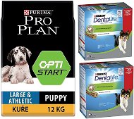 Pro Plan Large Puppy Athletic Optistart Chicken 12 kg + Dentalife Medium Multipack 16 × 69 g - Kibble for Puppies