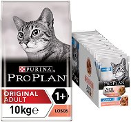 Pro Plan Cat Adult losos 10 kg + Pro Plan Cat Housecat Losos kapsička 26× 85 g - Granule pre mačky