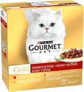 Konzerva pre mačky Gourmet gold (8× 85 g) – kúsky v šťave - Konzerva pro kočky