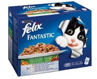 Felix fantastic 6 (12 × 100g) - A Selection in Jelly with Vegetables - Cat Food Pouch