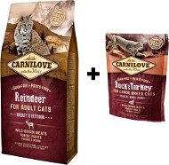 Carnilove reindeer for adult cats 6 kg + Carnilove duck & turkey for large breed cats 400 g zdarma - Sada krmiva