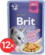 Brit Premium Cat Delicate Fillets in Jelly with Chicken 12 × 85 g - Cat Food Pouch