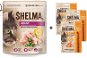 Shelma Adult bezobilné granule kuracie 750 g + Shelma bezobilné dusené filetky 4 druhy mäsa 12 × 85 g - Granule pre mačky