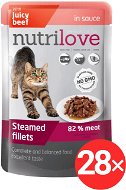 Nutrilove Steamed Fillets with Beef in sauce 85g - Cat Food Pouch