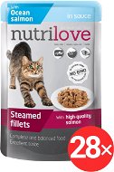 Nutrilove Steamed Fillets with Salmon in sauce 85g - Cat Food Pouch