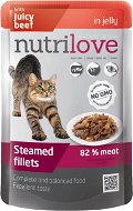 Nutrilove Steamed Fillets with Juicy Beef in jelly 85g - Cat Food Pouch