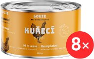 LOUIE Kompletní monoproteinové krmivo - kuřecí (95%) s rýží (5%)  8 × 200 g - Konzerva pro psy