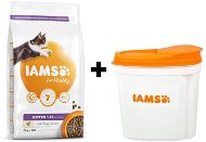IAMS Cat Kitten Chicken 2kg + IAMS Cat Food Container 2kg - Pet Food Set