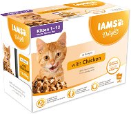IAMS Delights pre mačiatka s kuracím v omáčke  multipack 12× 85 g - Kapsička pre mačky