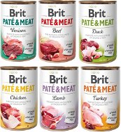 Brit Paté & Meat Mix pack 6 × 400 g (Beef, Chicken, Turkey, Duck, Lamb, Venison) - Konzerva pre psov