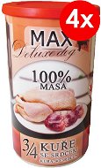 MAX Deluxe 3/4 Chicken with Hearts 1200g, 4 pcs - Canned Dog Food