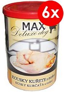 MAX deluxe kousky kuřete s mrkví 400 g, 6 ks - Konzerva pro psy