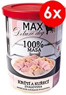 MAX deluxe morčacia a kuracia  svalovina 400 g, 6 ks - Konzerva pre psov
