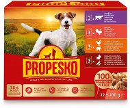 Kapsička pre psov Propesko vrecko pes kura/jahňa, morka, králik/mrkva, hovädzie 12 × 100 g - Kapsička pro psy