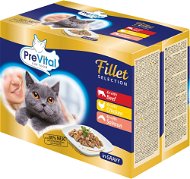 Kapsička pro kočky Prevital NATUREL dušené filetky v omáčce 12 × 85 g - Kapsička pro kočky