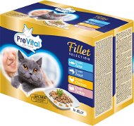 Cat Food Pouch Prevital NATUREL Stewed Fillets in Jelly 12 × 85g - Kapsička pro kočky