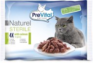 PreVital NATUREL dušené filetky sterilný losos v omáčke 4× 85 g - Kapsička pre mačky