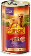 Propesko Dog Pieces of  Beef + Chicken + Venison 1240g - Canned Dog Food
